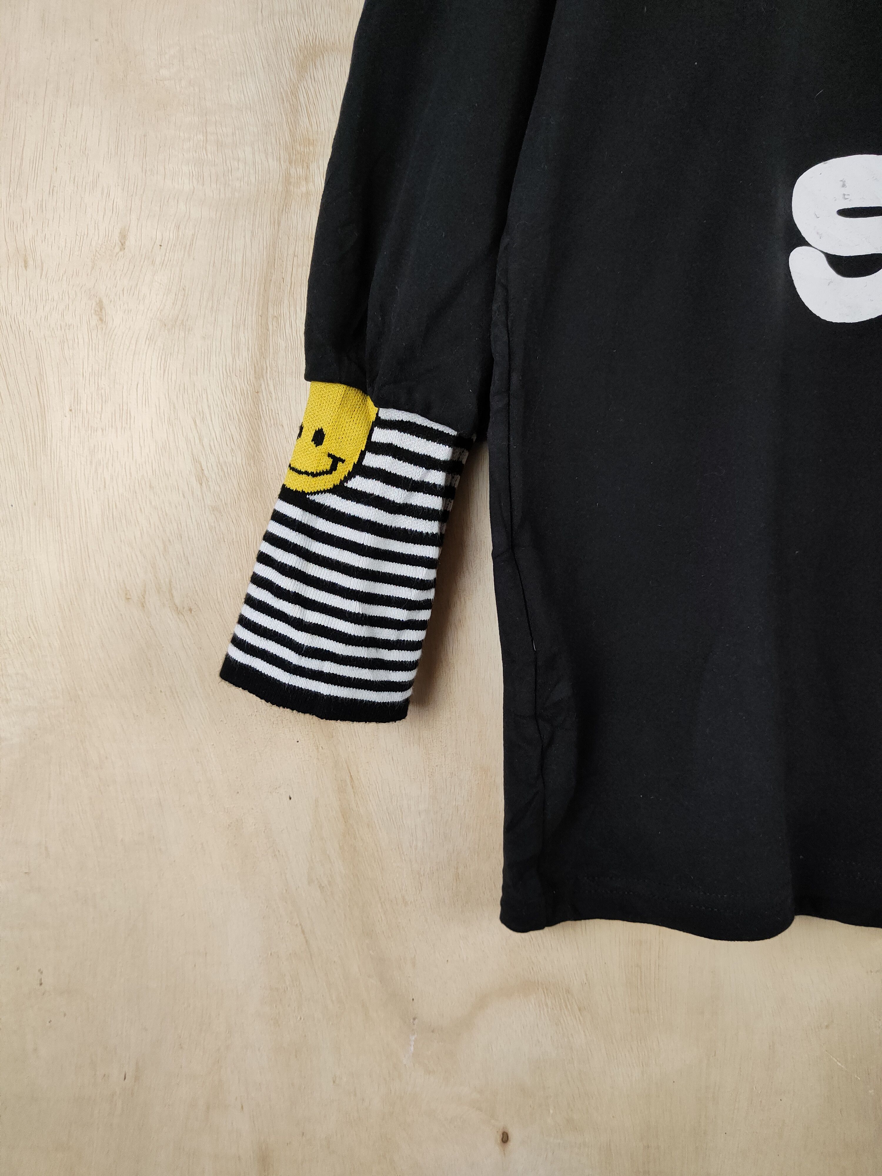 Japanese Brand Z Ziling Black Smile like kapital Sweatshirts #S2628 Size L / US 10 / IT 46 - 4 Thumbnail