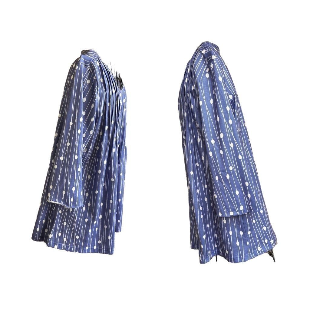Other NoraCora Tunic Top XL Blue White Polkadot Jersey Fabric Bu Size XL / US 12-14 / IT 48-50 - 6 Thumbnail