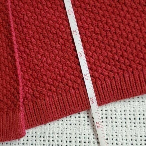 Vintage August Silk Sz. M Red Sweater Mock Neck Button Closure Vest Size M / US 6-8 / IT 42-44 - 8 Thumbnail