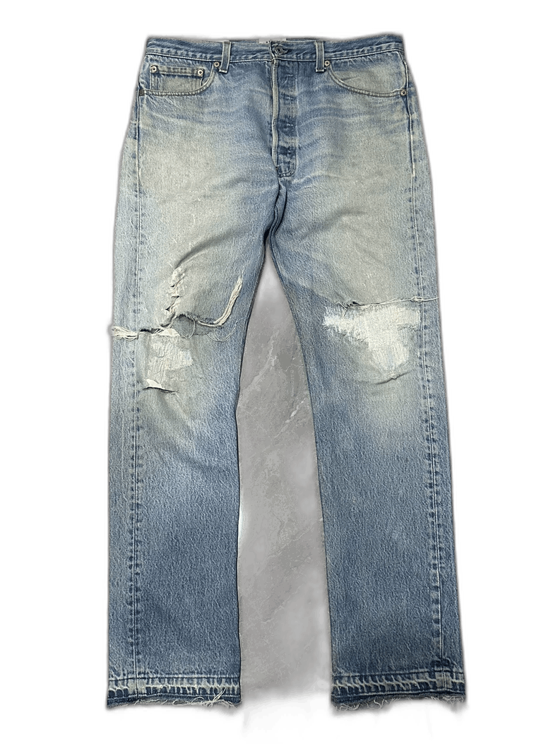 Gallery Dept. Gallery Dept Destroyed Wide Leg Denim Pants Size US 33 - 1 Thumbnail