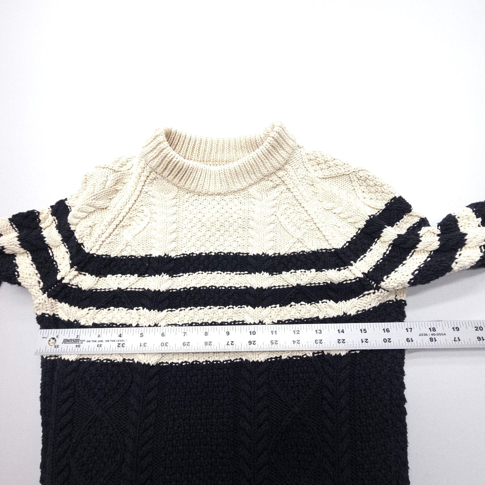 Vintage LL Bean Signature Cotton Fisherman Sweater Womens Small Striped Knit Pullover Mock Neck Casual Womens/Girls? (confusing) Size S / US 4 / IT 40 - 7 Thumbnail