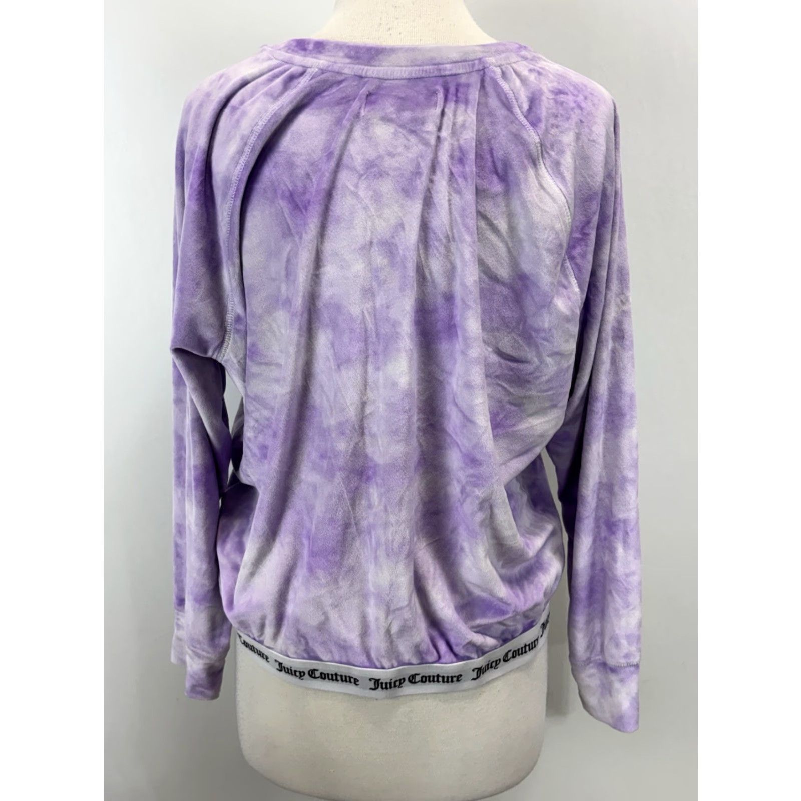 Juicy Couture VINTAGE Juicy Couture Pajama Set Velour 2 Piece Women XL Purple Tie Dye Pockets Lounge Sleepwear - Womens XL Size ONE SIZE - 4 Thumbnail