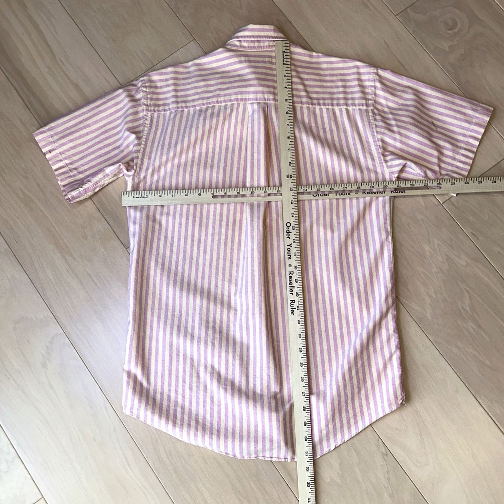 Vintage VINTAGE L.L. Bean Button-Down Shirt Striped Short Sleeve Men’s Small Cream / Pink Knit Cotton Regular Pockets 90s Theme Mens Size US S / EU 44-46 / 1 - 4 Thumbnail
