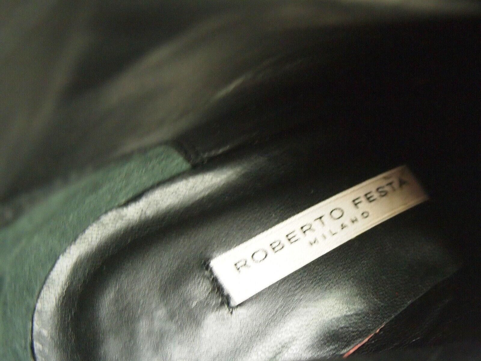 Designer Roberto Festa Platform Boots Black Suede Womens US 8 EU 38 Size US 8 / IT 38 - 8 Thumbnail