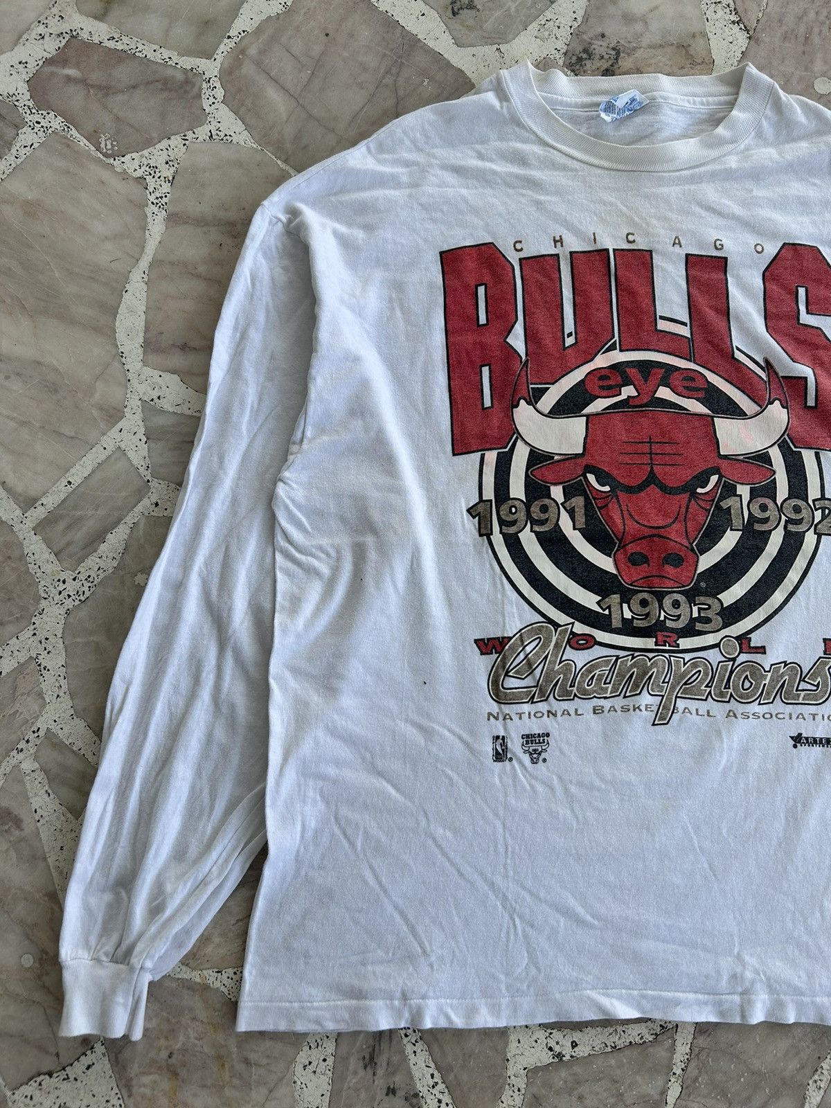 NBA Chicago Bulls Longsleeve Fronthit White Vintage Size US L / EU 52-54 / 3 - 2 Thumbnail