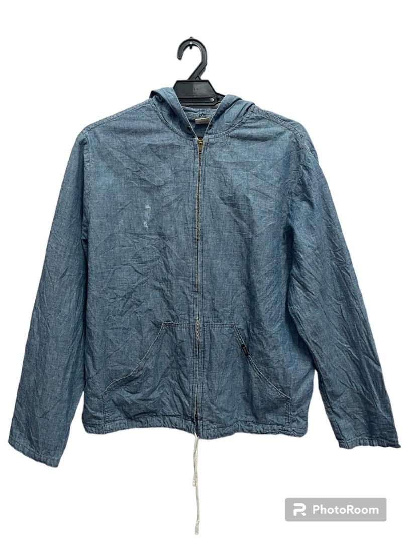 image of Denime Japan Full Zipper Hooded Jacket in Blue, Men's (Size Small)