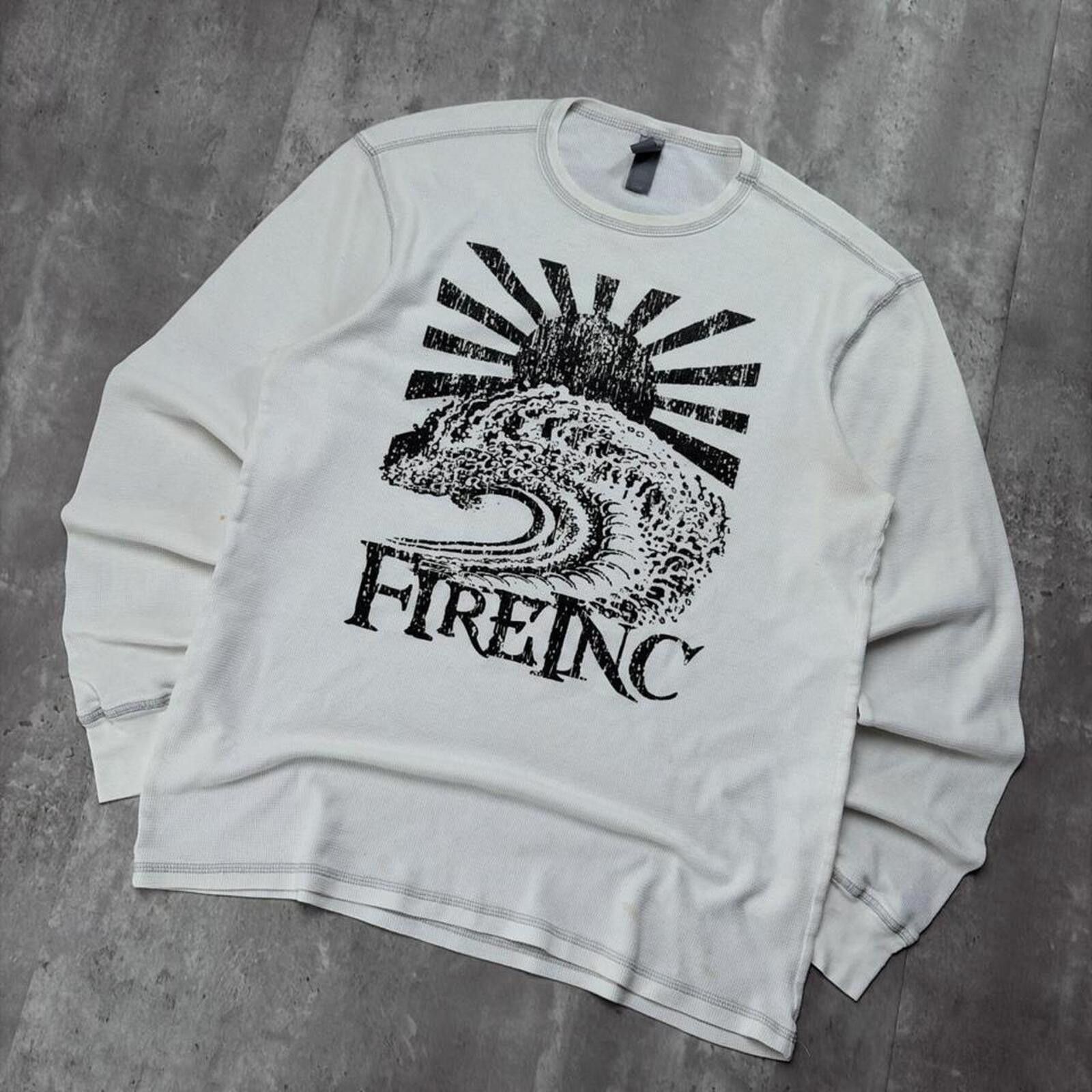 Other Y2K Fire INC Grunge Distressed Long Sleeve Thermal Shirt Size US L / EU 52-54 / 3 - 2 Thumbnail