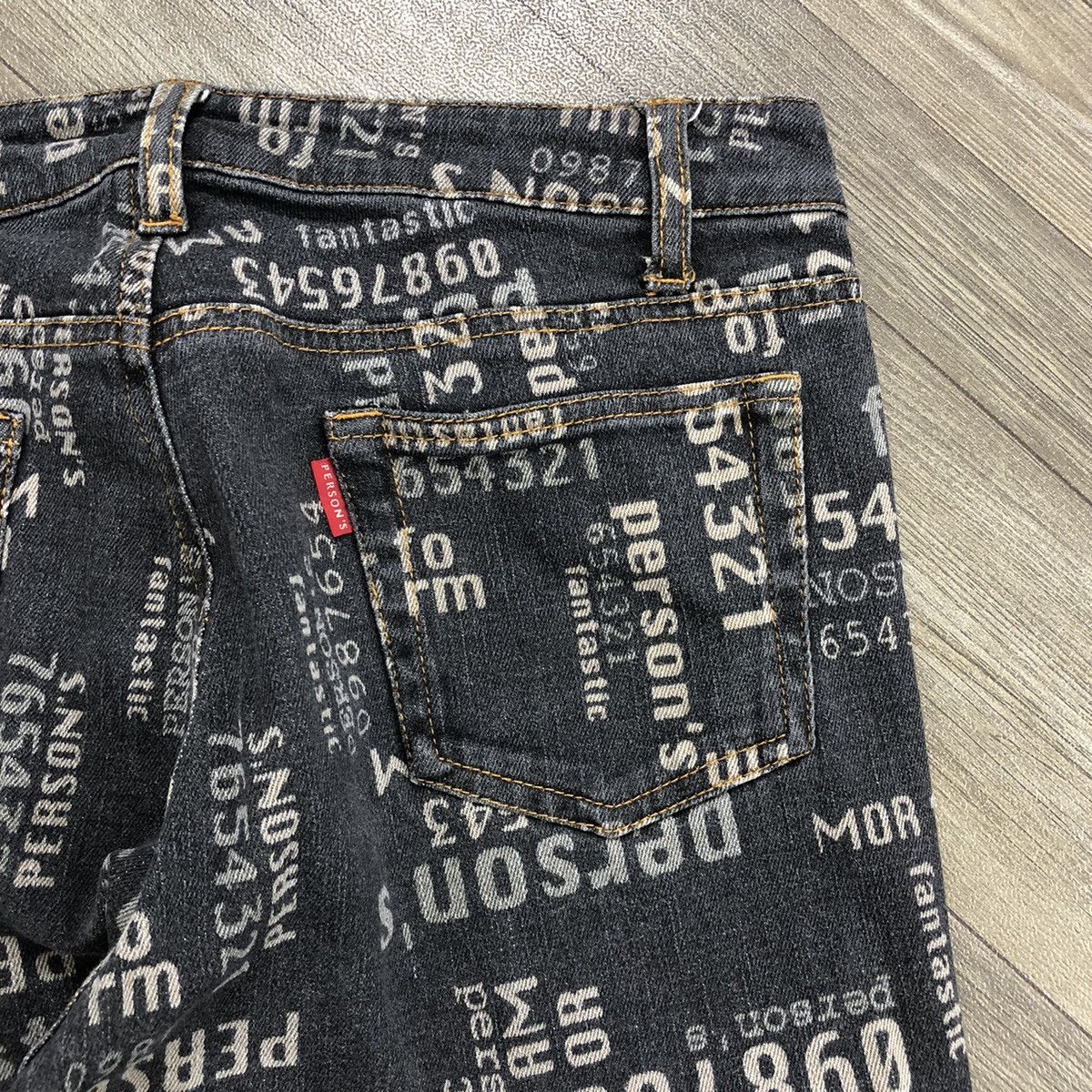 If Six Was Nine × Japanese Brand × Le Grande Bleu (L.G.B.) 2000s Persons Poem Full Print Goa Lgb Bootcut Flared Jeans Size US 28 / EU 44 - 14 Thumbnail
