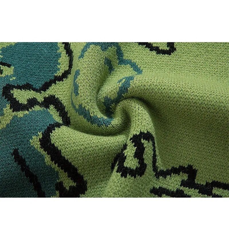 Japanese Brand × Vintage Sweater Men Harajuku Knitted Hip Hop Dinosaur Cartoon Size US M / EU 48-50 / 2 - 4 Thumbnail