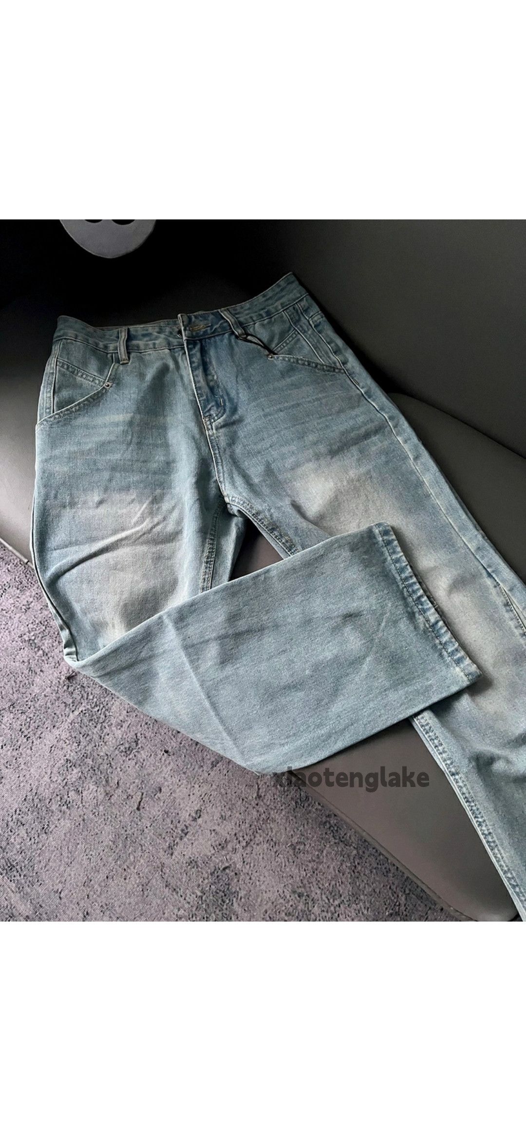 Jean × Vintage washed faded y2k patchwork hiphop yuppie jeans Size US 32 / EU 48 - 4 Thumbnail