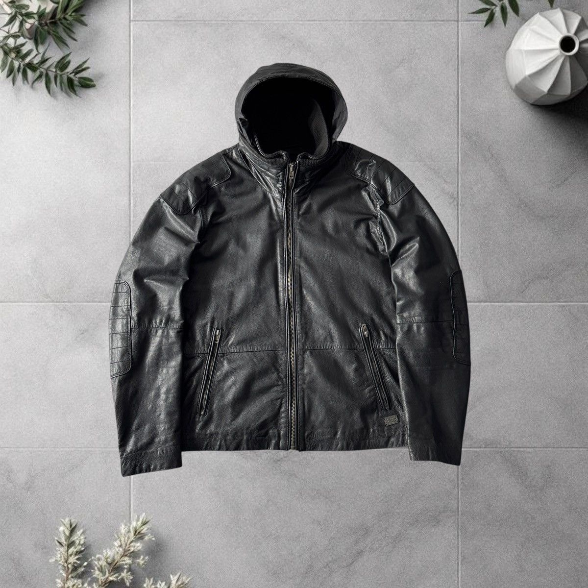 Diesel Diesel Leather Jacket Model J-BO-2 Black Biker Avirex Style Size US XXL / EU 58 / 5 - 13 Thumbnail