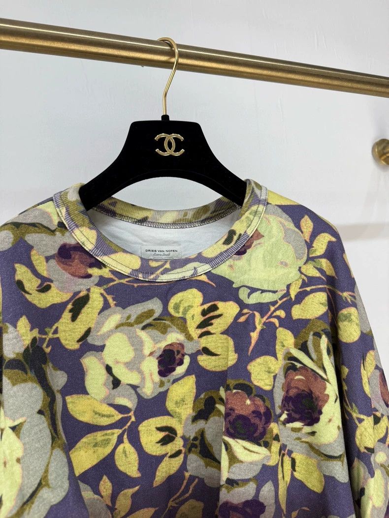 Dries Van Noten DRIES VAN NOTEN Ink-wash floral pleated sweatshirt Size XS / US 0-2 / IT 36-38 - 2 Thumbnail