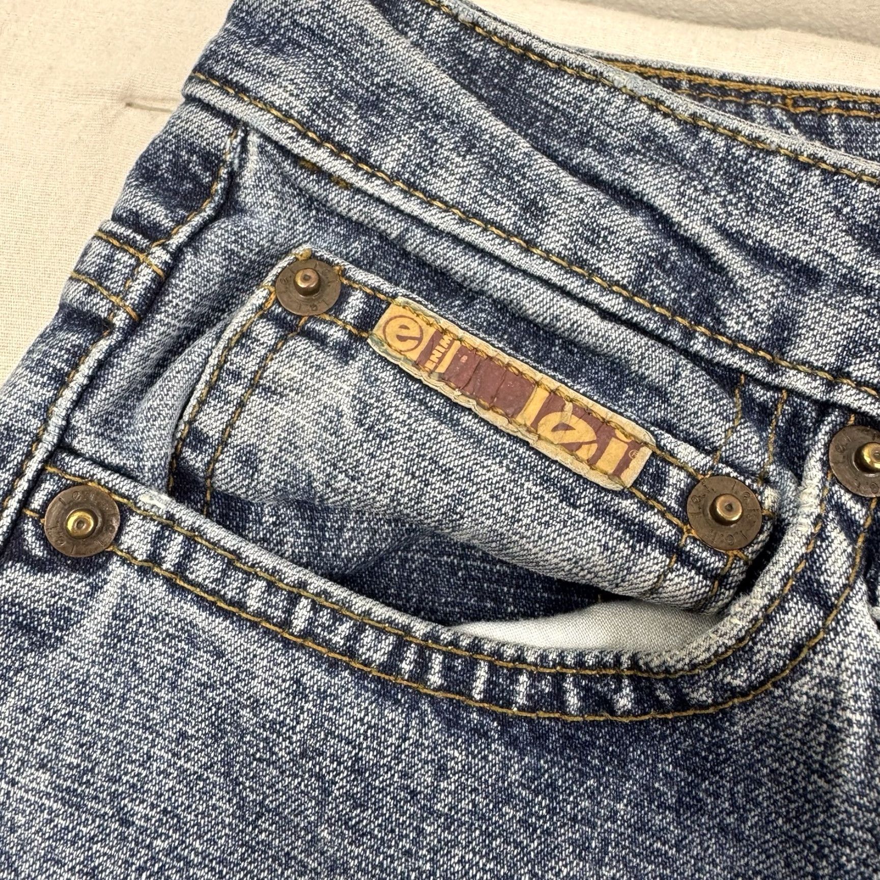 Vintage VINTAGE LEI Jeans Flare Bootcut Womens 13 Hipster High Waisted Blue 90s Y2K Size 34" / US 12 / IT 48 - 3 Thumbnail