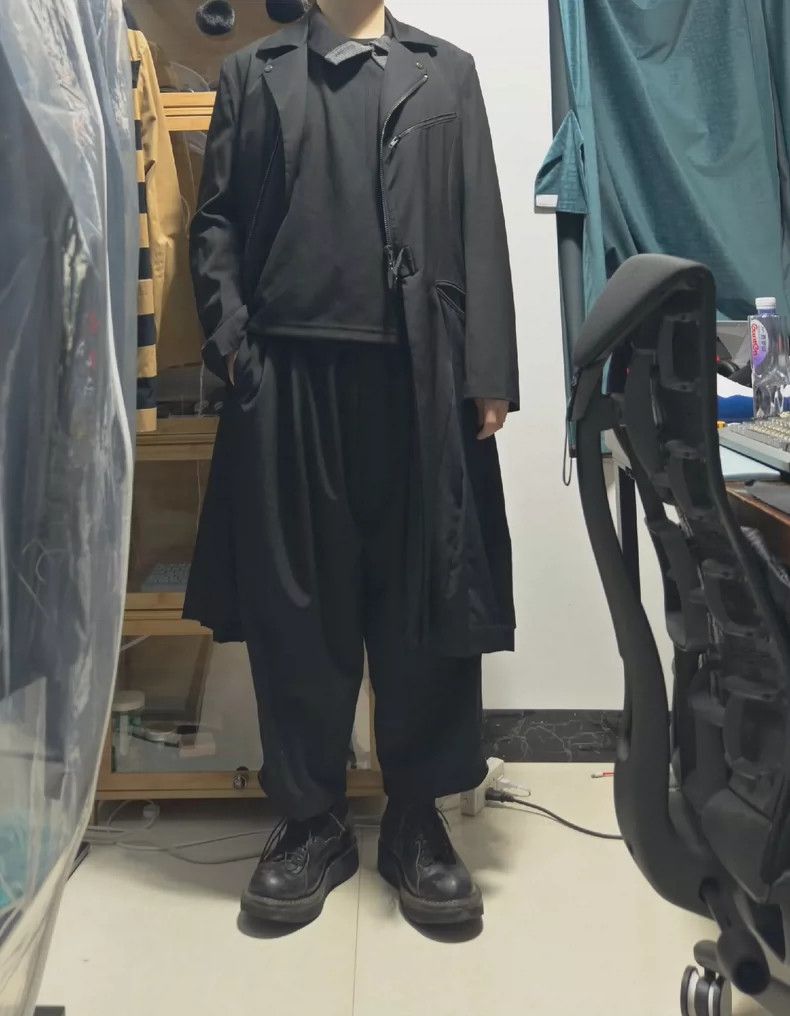 Yohji Yamamoto Yohji Yamamoto 14aw pleated motorcycle coat 2505-Nextarrow Size US L / EU 52-54 / 3 - 7 Thumbnail