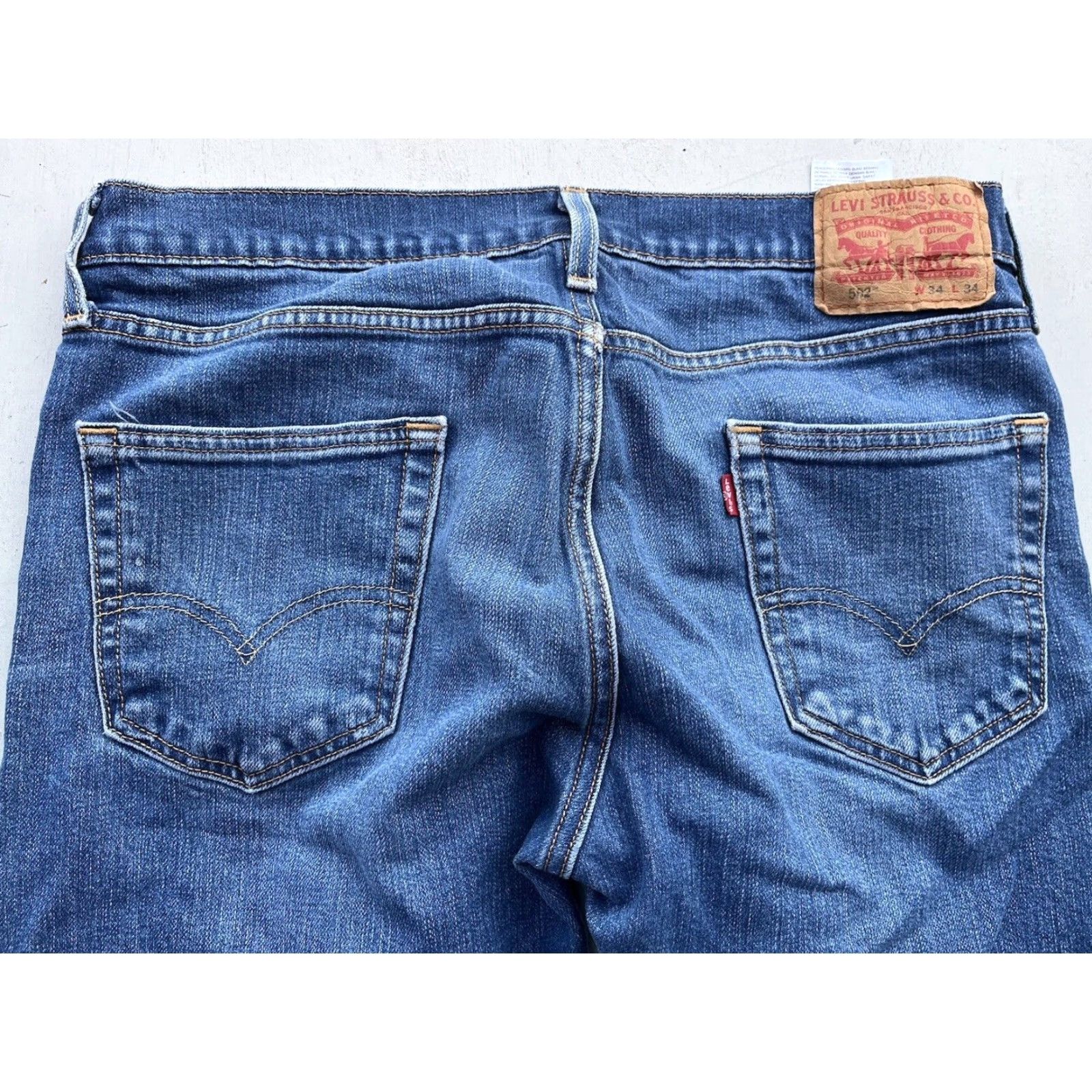 Levi's Levi's Jeans Blue Straight Leg 34x34 502 Icon Denim Athletic Stretch Slim Men’s Size US 34 / EU 50 - 4 Thumbnail