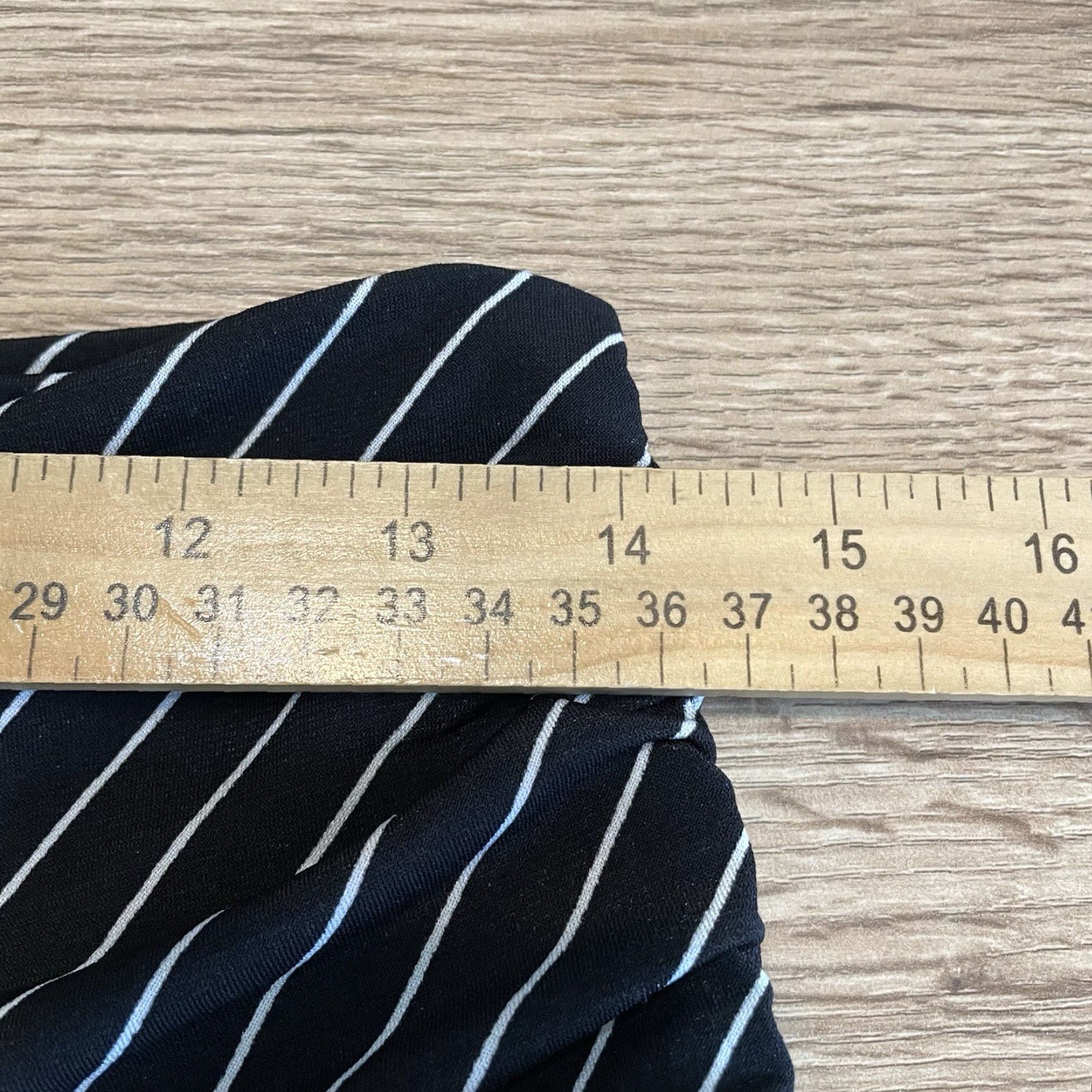 Vintage Maurices Skirt Women A-Line Short Black Striped Stretch Waistband Medium M Polyester Spandex Size 32" / US 10 / IT 46 - 5 Thumbnail