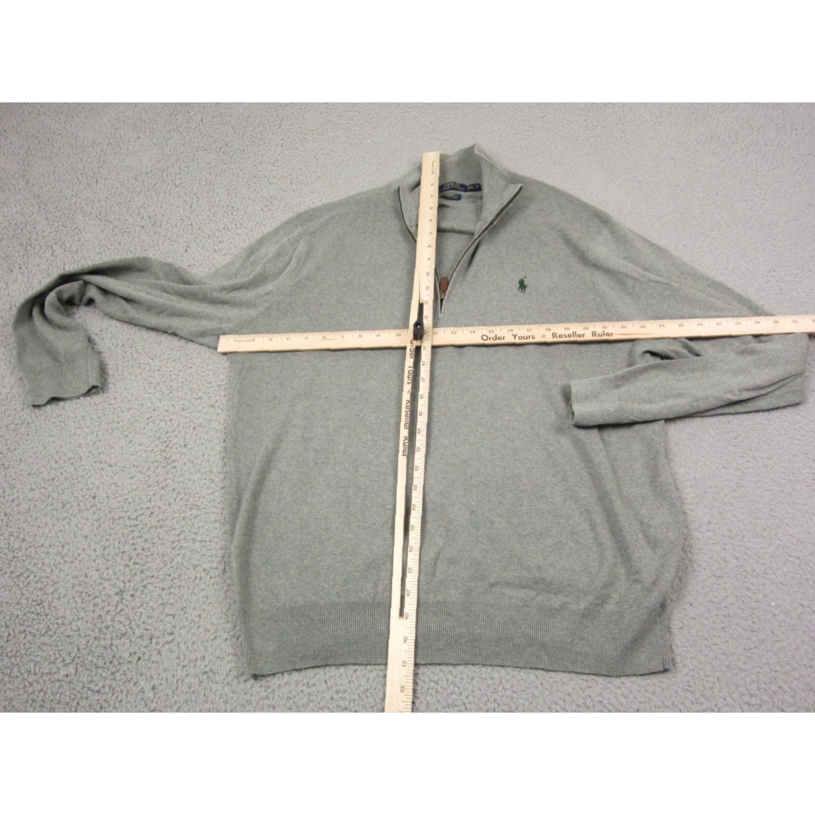Polo Ralph Lauren Polo Ralph Lauren Sweater Adult 2XL Gray Green Pony 1/4 Zip Mens Pima Cotton Size US XXL / EU 58 / 5 - 5 Thumbnail