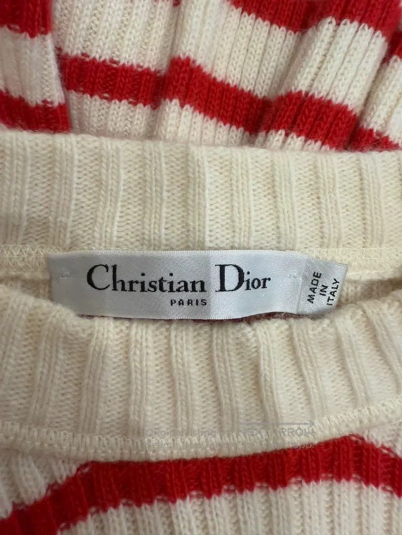 Dior Dior Red and white striped knitwear sweater Size XXS / US 00 / IT 34 - 4 Thumbnail