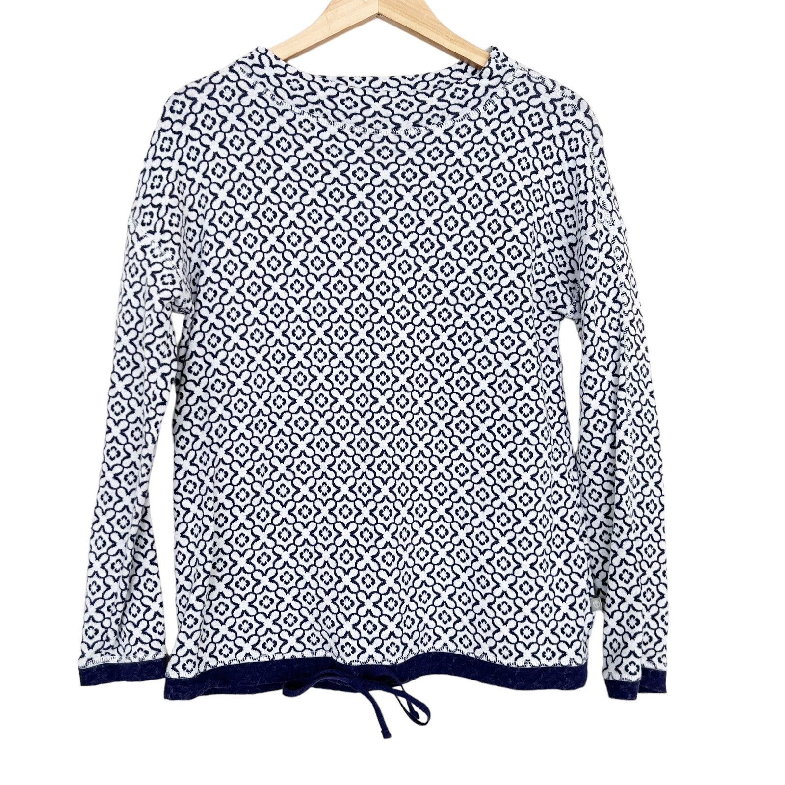 Other T by Talbots Blue White Printed Crewneck Sweater Sz S Size S / US 4 / IT 40 - 1 Thumbnail