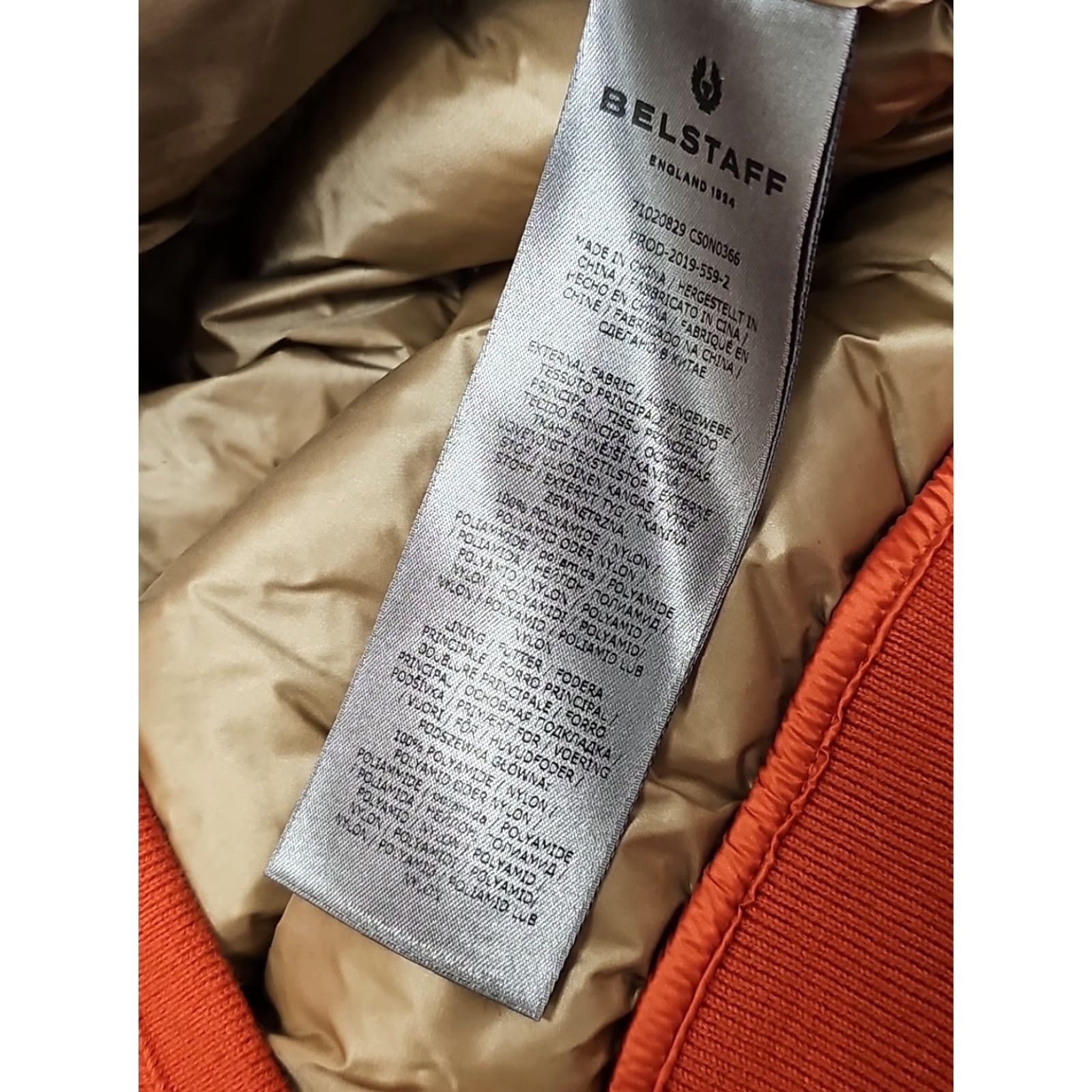 Belstaff VINTAGE? No — Belstaff Circuit Logo Down Jacket Men Orange Quilted Shell Mid-Length Full Zip 44 Size US S / EU 44-46 / 1 - 6 Thumbnail