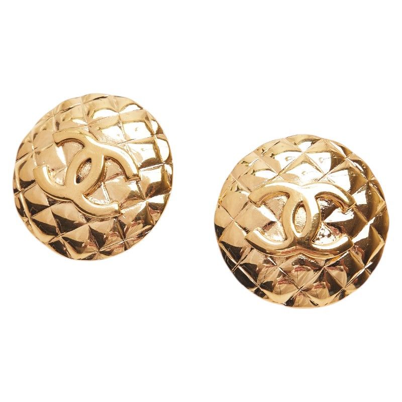 Chanel Chanel Chanel Coco Mark Matelasse Earrings Metal Earrings Size ONE SIZE - 1 Thumbnail