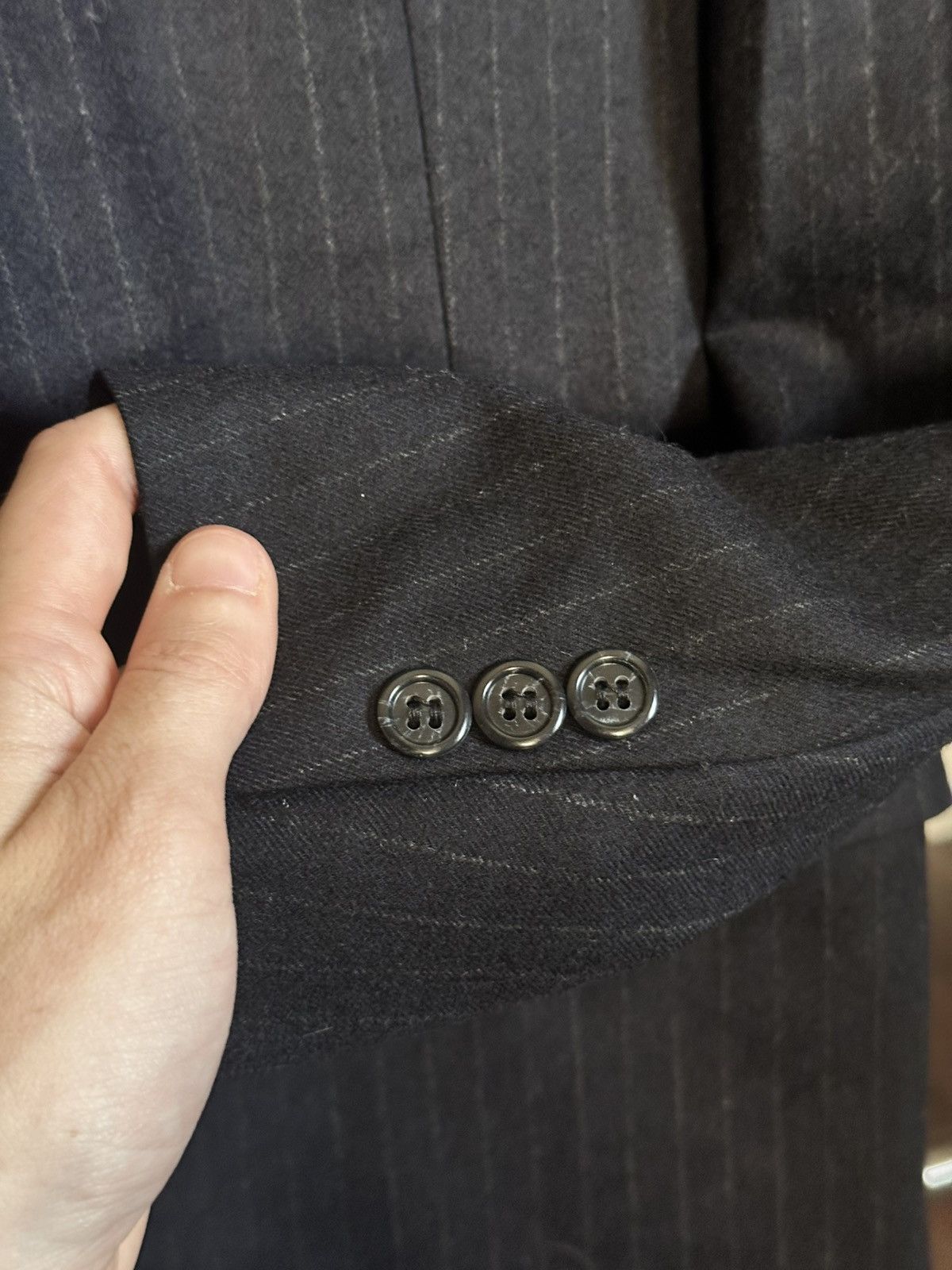 Haspel HASPEL vintage charcoal pinstriped MiUSA jacket Size 40R - 6 Thumbnail