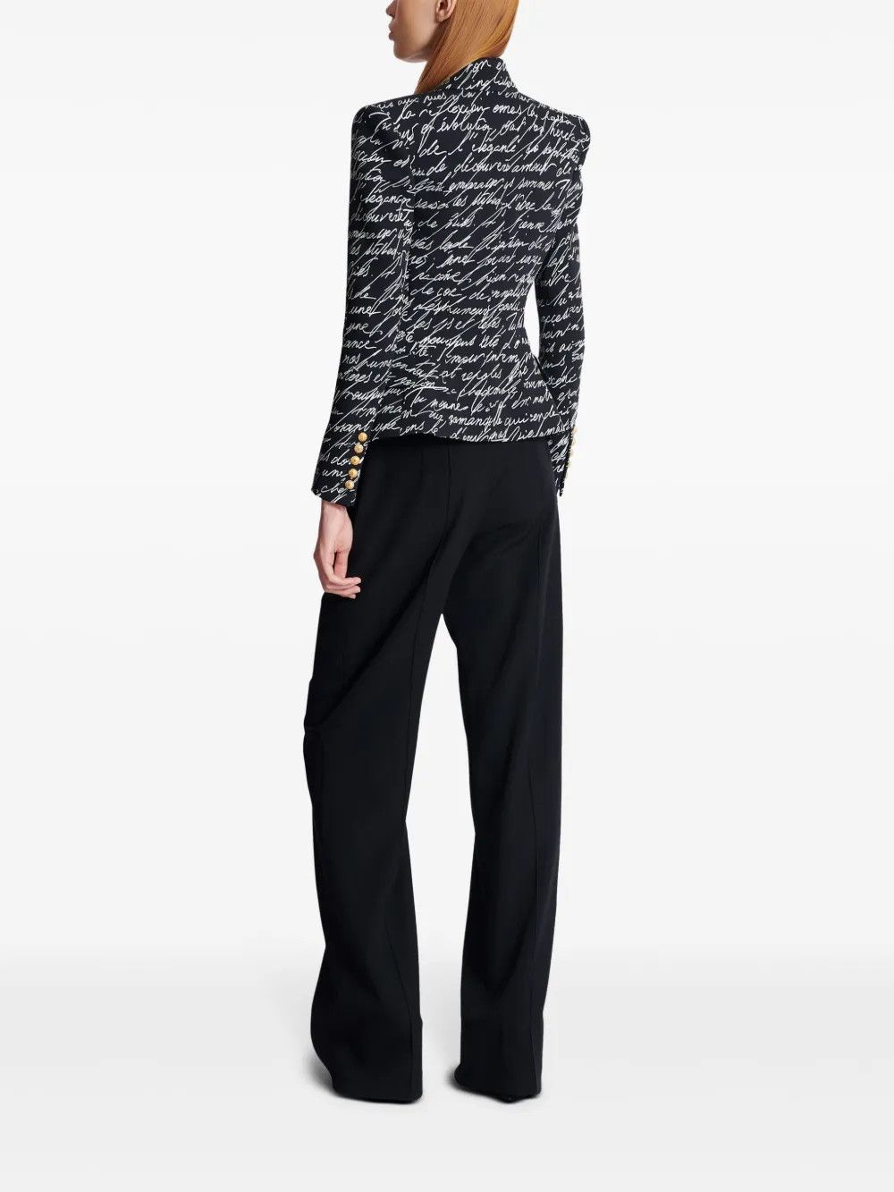 Balmain o1s1wg111225 Love Letter Tailored Jacket in Black Size M / US 6-8 / IT 42-44 - 5 Thumbnail