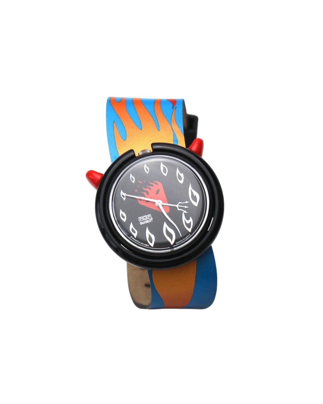 Swatch 1994 SWATCH POP “DEVIL HEAD” W DEVIL TAIL LEATHER STRAP Size ONE SIZE - 3 Thumbnail