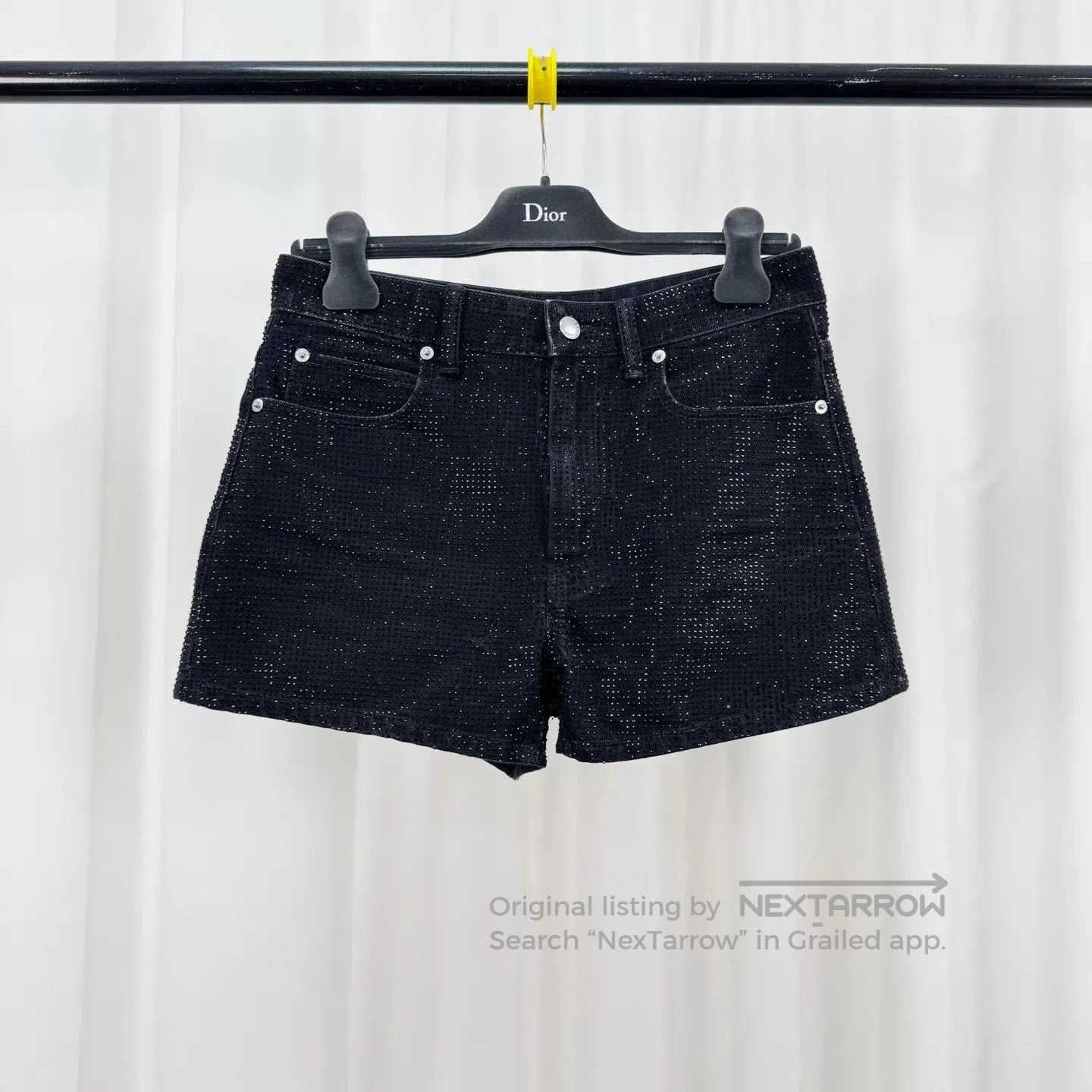 Alexander Wang Alexander Wang Diamond Leather Patch Denim Shorts. Size 27" / US 4 / IT 40 - 1 Thumbnail