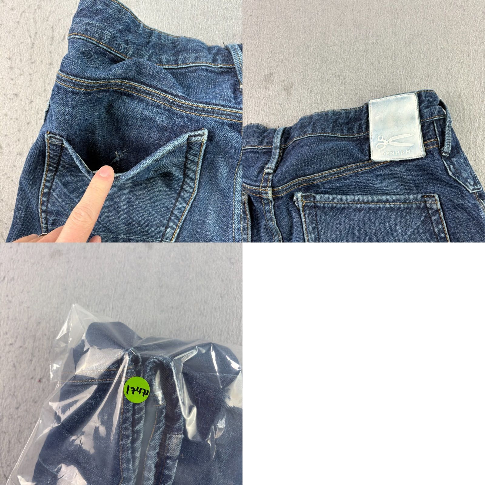 DENHAM Denham Jeans Mens 31x32 Blue Slim Skinny Button Fly Denim Inseam 26 Regular Size 31 Cotton Denim Pattern: Solid Size US 31 - 9 Thumbnail