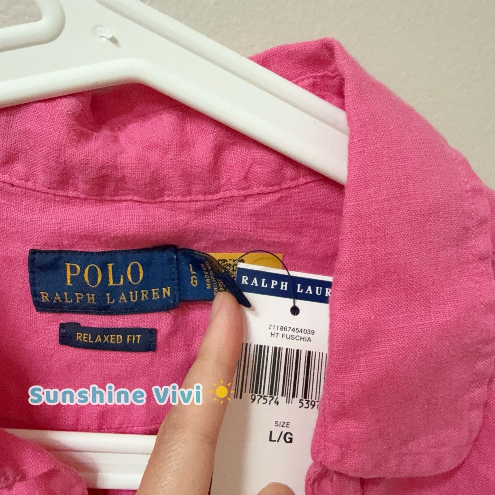Polo Ralph Lauren NWT Polo Ralph Lauren Relaxed Fit Linen Shirt Hot Fuchsia L Size L / US 10 / IT 46 - 7 Thumbnail