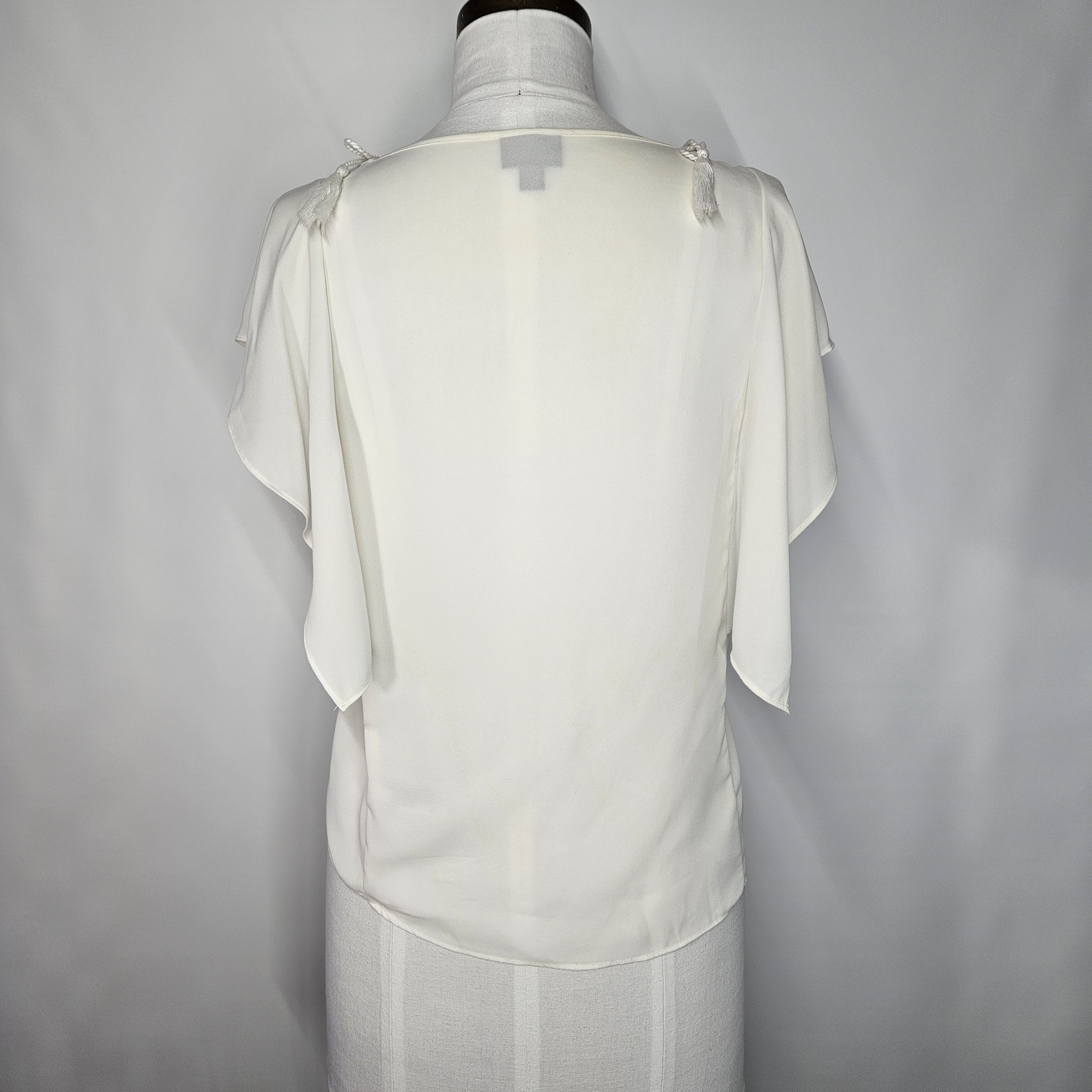 Mossimo Mossimo Size XS Blouse White Cream Embroidered Angel Sleeves Size XS / US 0-2 / IT 36-38 - 4 Thumbnail