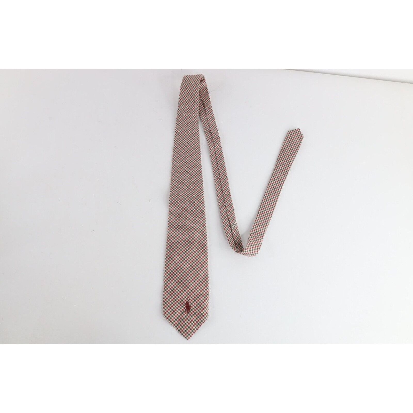Polo Ralph Lauren × Vintage Vintage 90s Ralph Lauren Hand Made Cotton Plaid Neck Tie Size ONE SIZE - 3 Thumbnail