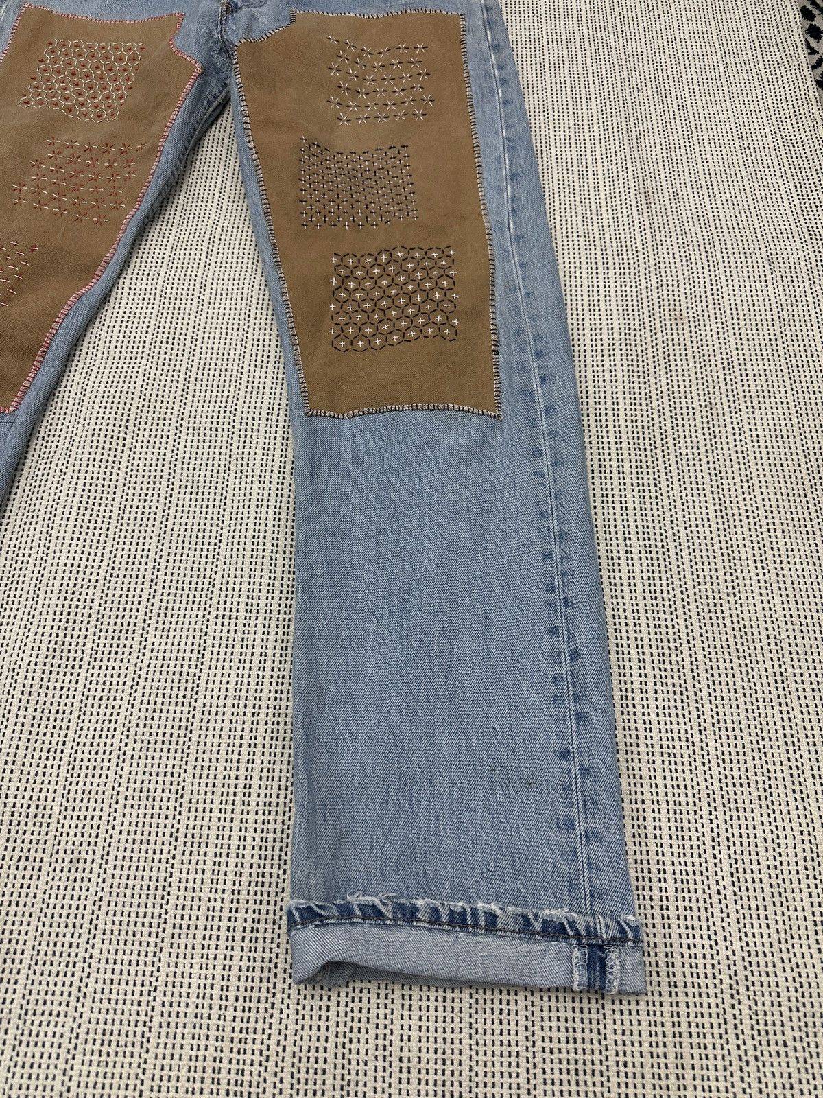 Levi's 🔥 Levis 501 Patchwork Sashiko Reworked Size US 34 / EU 50 - 3 Thumbnail