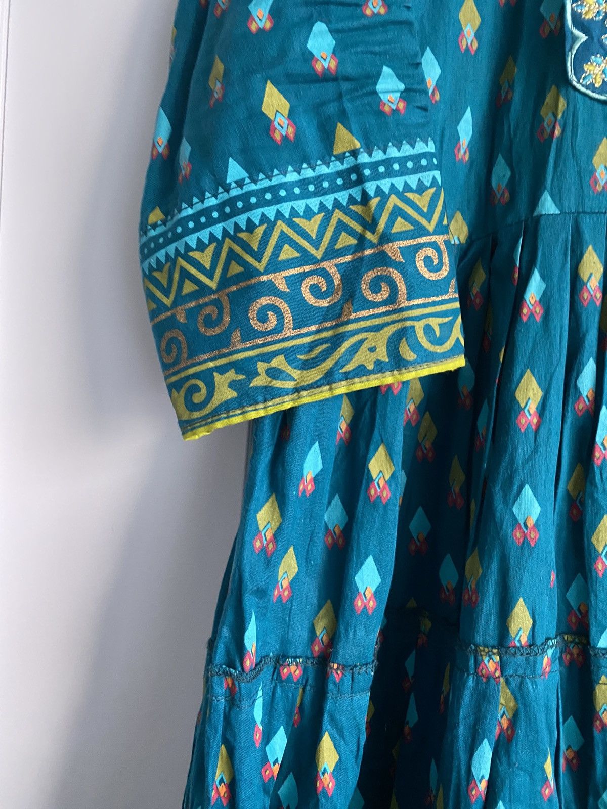 Other Teal Blue Embroidered & printed Anarkali Kurta Flare Fairy Size XL / US 12-14 / IT 48-50 - 4 Thumbnail