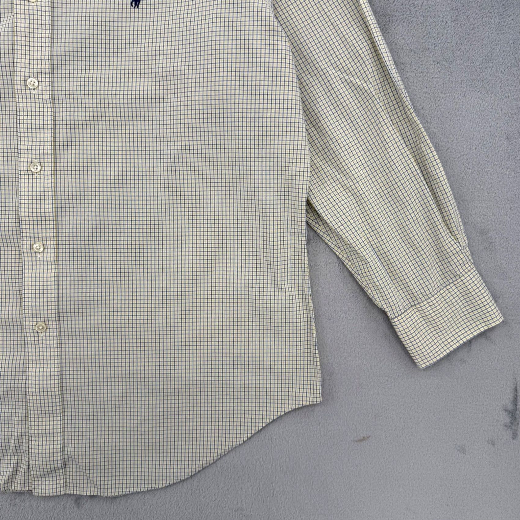 Polo Ralph Lauren Polo Ralph Lauren Andrew Check Button-Down Shirt Cotton Mens Large Yellow Blue Pattern, Button-Down Collar, Long Sleeve, Vintage? No, Regular Fit Size US L / EU 52-54 / 3 - 5 Thumbnail
