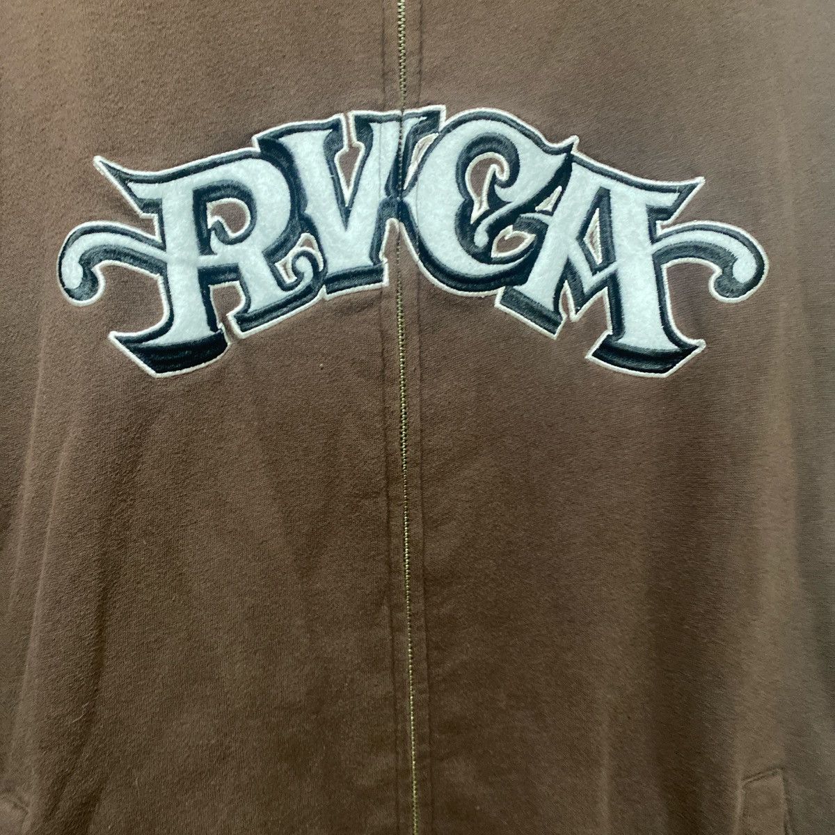 RVCA Mens RVCA Brown Full Zip Hoodie Size US XL / EU 56 / 4 - 2 Thumbnail
