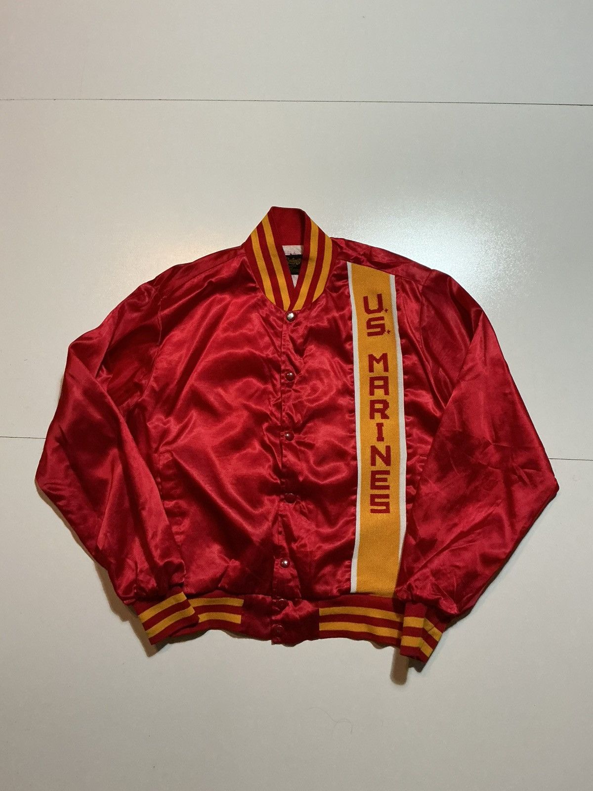 Swingster Vintage 80s Swingster U.S. Marines Satin Bomber Jacket Size US M / EU 48-50 / 2 - 1 Thumbnail