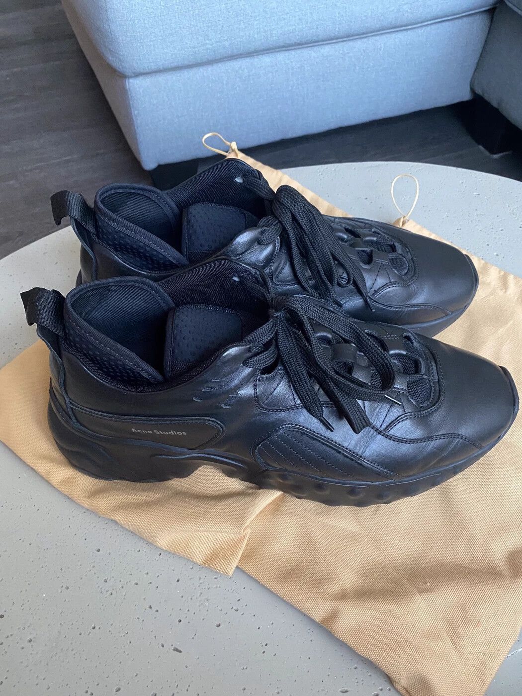 Acne Studios ACNE STUDIOS ROCKAWAY LEATHER BLACK US 12 EUR 45 Size US 12 / EU 45 - 4 Thumbnail