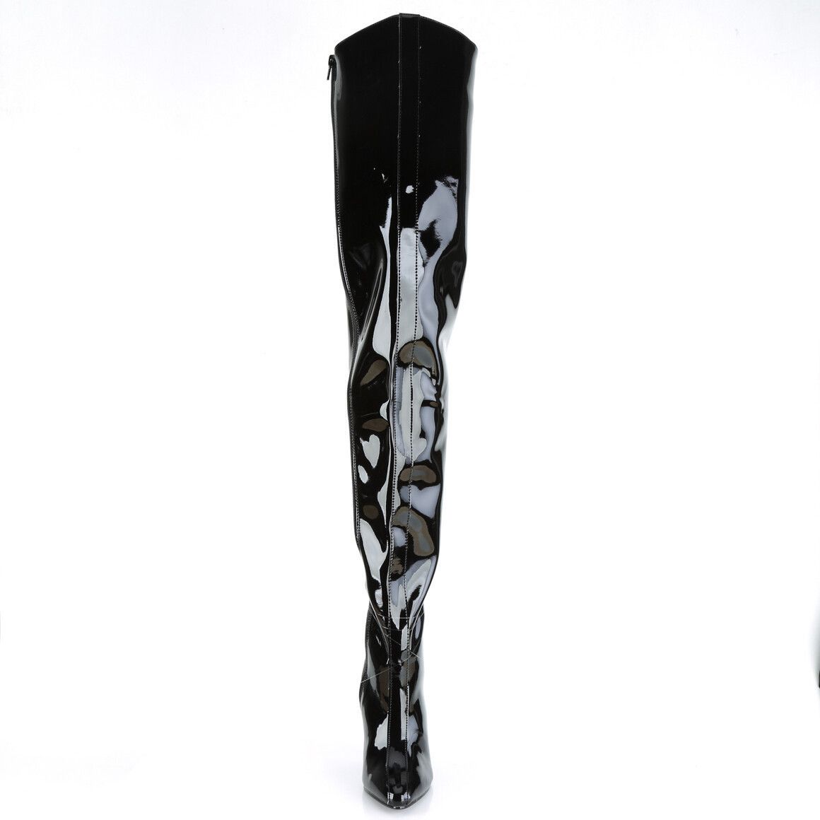 Other Seduce 4010 Black Patent Thigh High Crotch Boot Chaps Stilet Size US 8 / IT 38 - 3 Thumbnail