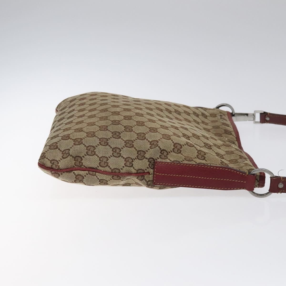 Gucci GUCCI GG Canvas Shoulder Bag Beige Silver Size ONE SIZE - 4 Thumbnail