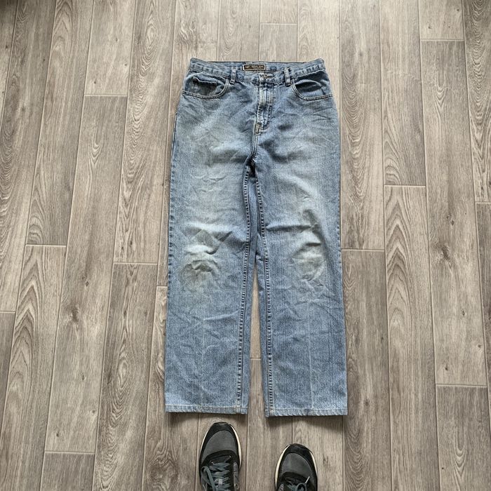 Armani Vintage 90s Washed Armani Brown Tab Boggy Y2K Luxury Jeans | Grailed