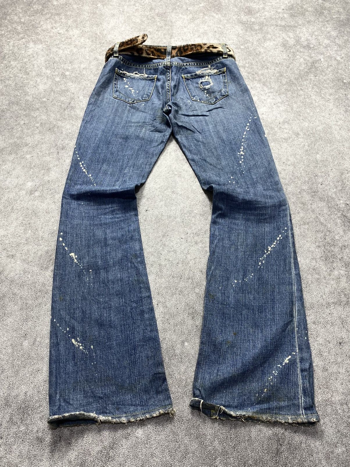 Hysteric Glamour 2000s Paperdenim Distressed stain style flare pant Size US 28 / EU 44 - 2 Thumbnail
