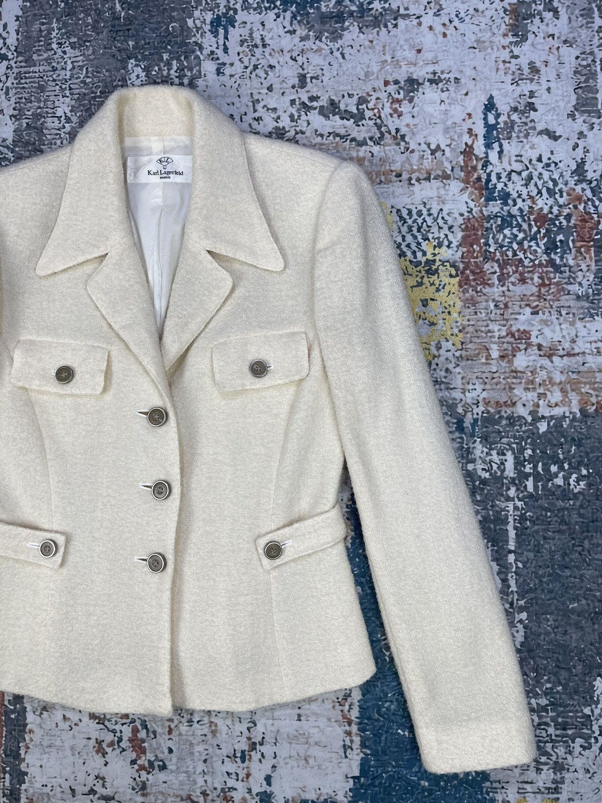 Karl Lagerfeld Karl Lagerfeld Single Breasted Notch Lapel Wool Size S / US 4 / IT 40 - 3 Thumbnail