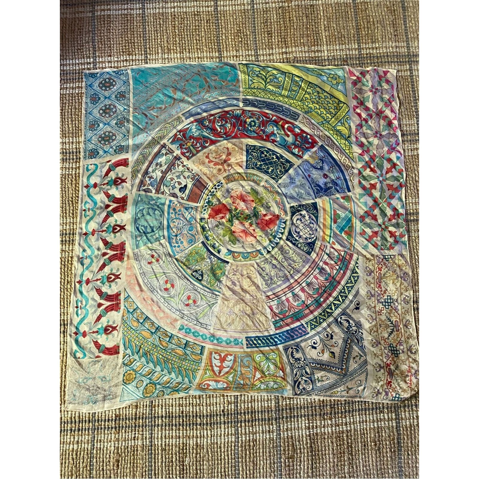 Johnny Was Johnny Was $160 Celestin Large Silk 43” Square Scarf EUC Size ONE SIZE - 2 Thumbnail