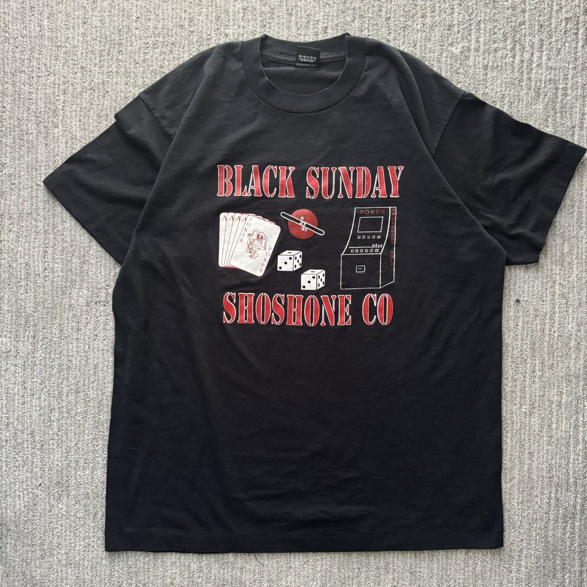 Vintage Crazy Vintage 90s Black Sunday Poker T Shirt Size US XL / EU 56 / 4 - 1 Thumbnail
