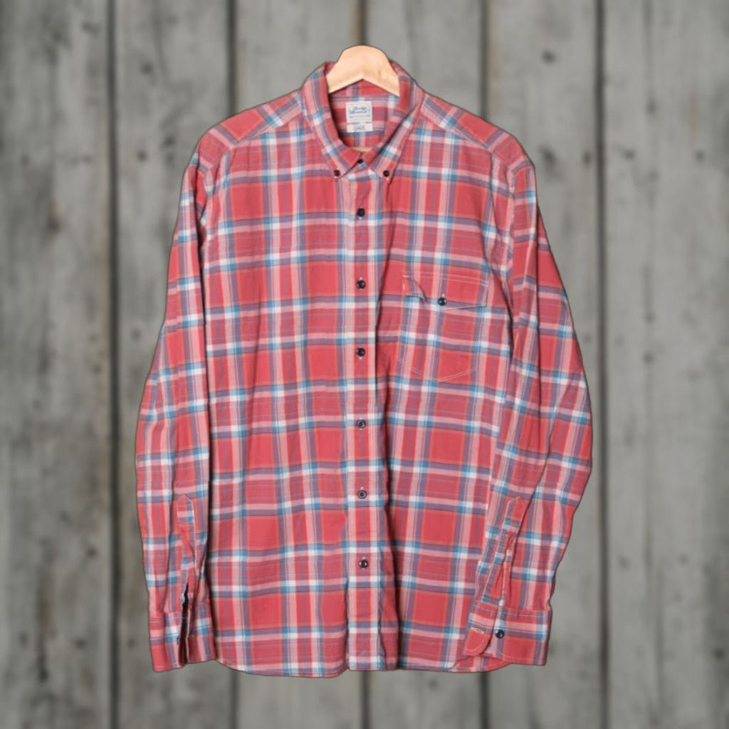 Lucky Brand LUCKY BRAND Shirt Button-Up Plaid Windowpane 100% Cotton Sz L Multicolor Men Long Sleeve Button-Front Size US L / EU 52-54 / 3 - 1 Thumbnail