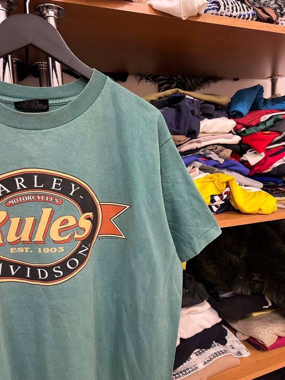 Harley Davidson × Vintage Vintage 1991 Harley Davidson "Harley Rules" T-shirt Size US XL / EU 56 / 4 - 3 Thumbnail