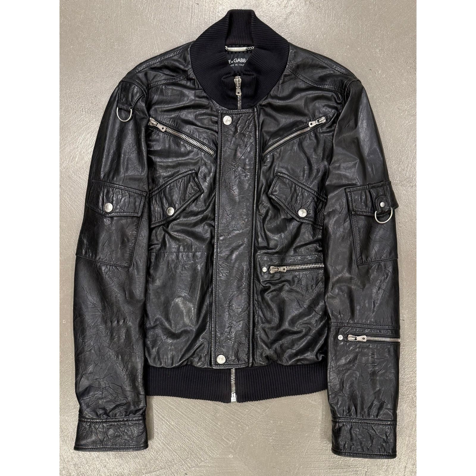 Dolce & Gabbana S/S2004 Dolce & Gabbana multi-zipper runway leather jacket Size L / US 10 / IT 46 - 1 Thumbnail