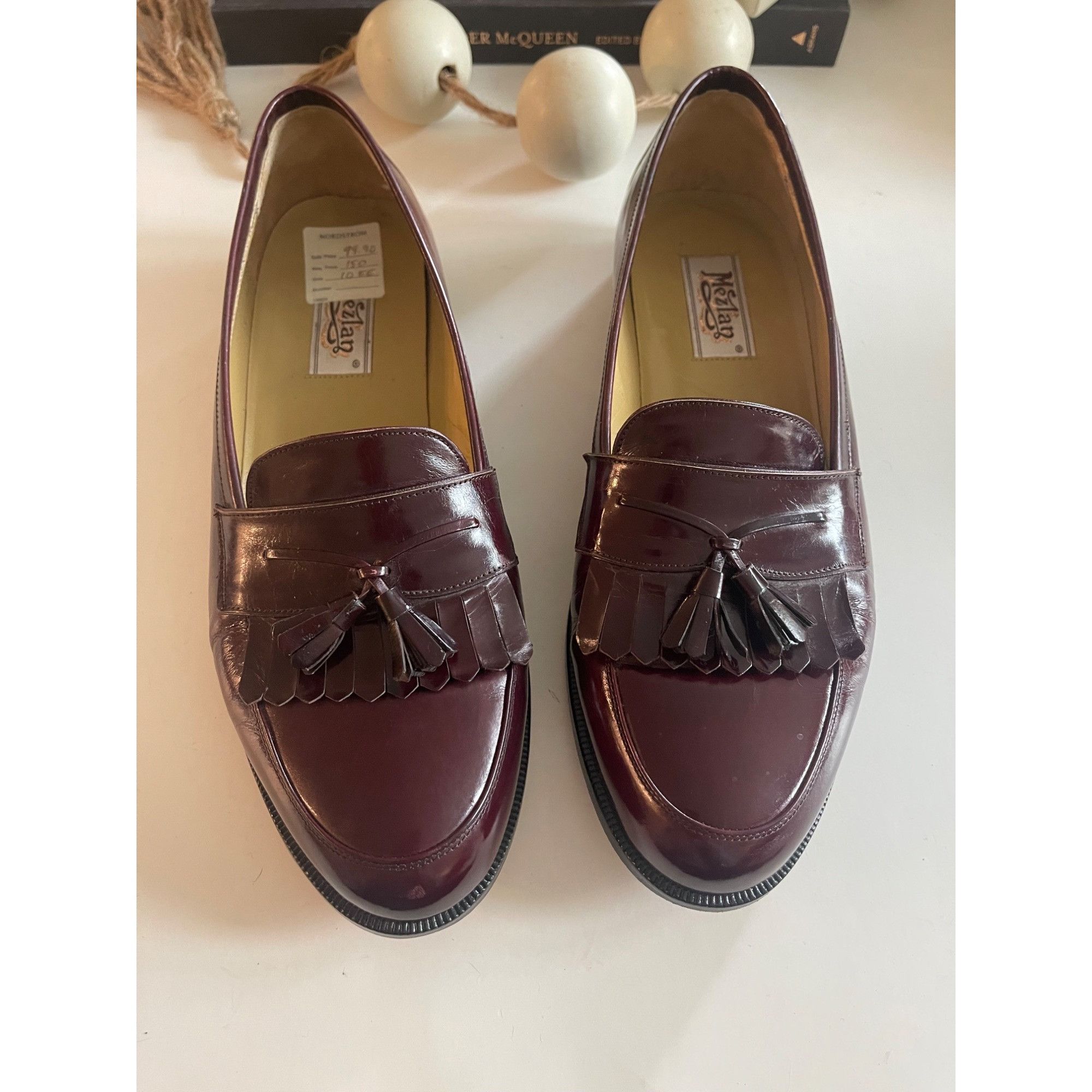 Mezlan MEZLAN BURGUNDY MADE IN SPAIN KILTI TASSEL LEATHER SLIP ON L Size US 10 / EU 43 - 14 Thumbnail